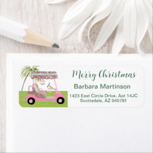 Christmas Golf Lady Theme Return Address  Label