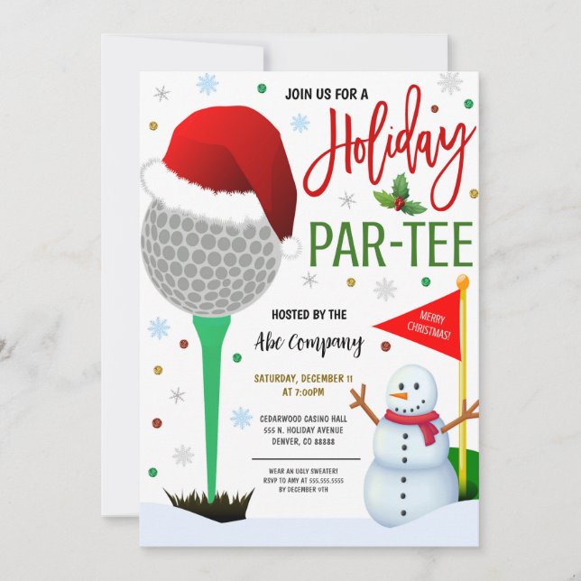 Christmas Golf Party Invitation (Front)