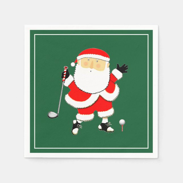 Christmas Golf Party Napkin (Front)