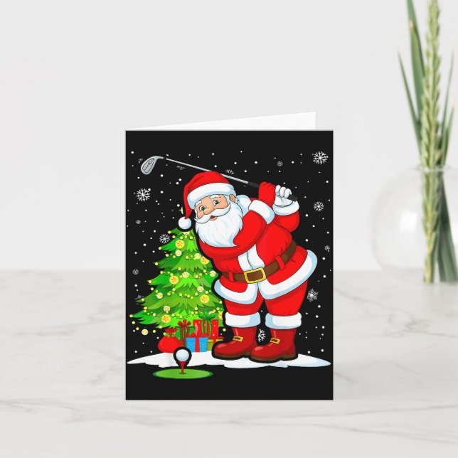 Christmas Golf Santa Golfer Xmas Funny Christmas G Card (Front)