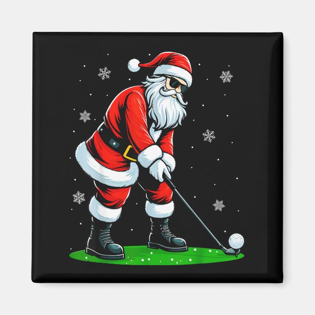 Christmas Golf Santa Golfer Xmas Funny Christmas G Magnet (Front)