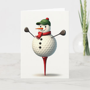Christmas Golf Snowman Card