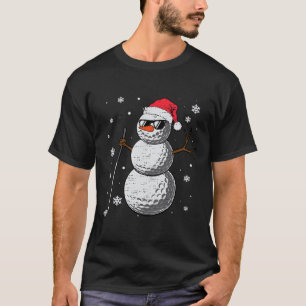 Christmas Golf Snowman Hat Santa Xmas Golfer Mens  T-Shirt
