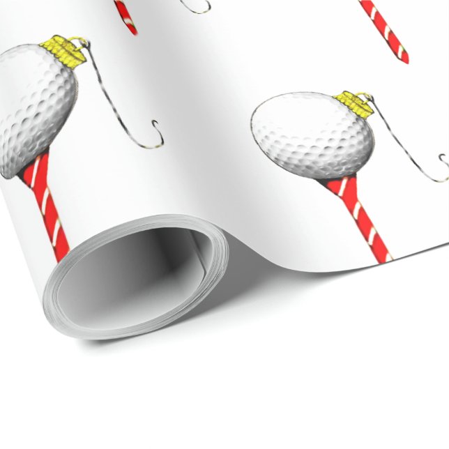 Christmas Golf Tee Gift Wrapping Paper (Roll Corner)