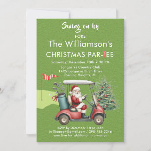 Christmas Golf Theme Holiday Party Par-Tee Invitation