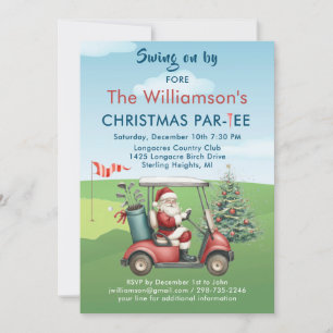 Christmas Golf Theme Holiday Party Par-Tee Invitation