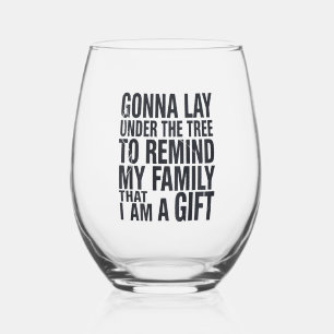 Christmas Gonna Lay Under The Tree Xmas Family Stemless Wine Glass