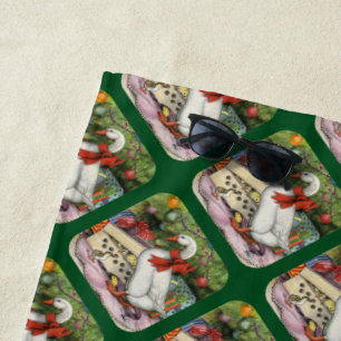 Christmas Goose Beach Towel