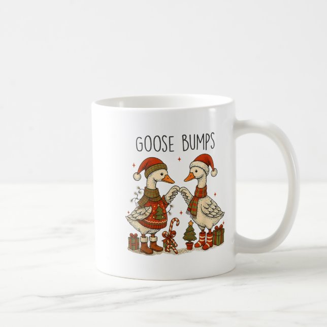 Christmas Goose Bumps Funny Santa Goose Couple  Coffee Mug (Right)