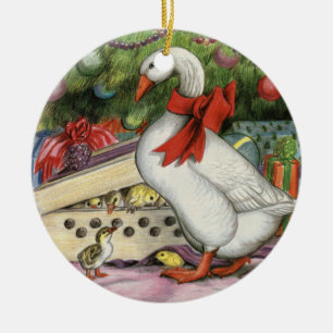 Christmas Goose Ceramic Tree Decoration