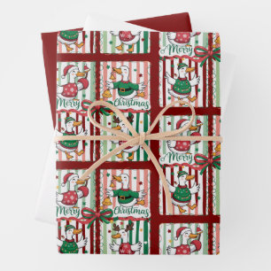 Christmas Goose Funny Holiday Animal Reindeer Duck Wrapping Paper Sheet