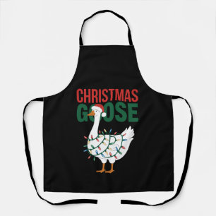 Christmas Goose Lights Cute Holiday Apron