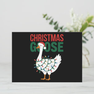 Christmas Goose Lights Cute Holiday Card