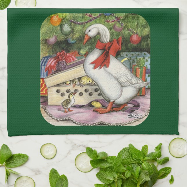 Christmas Goose Tea Towel (Folded)