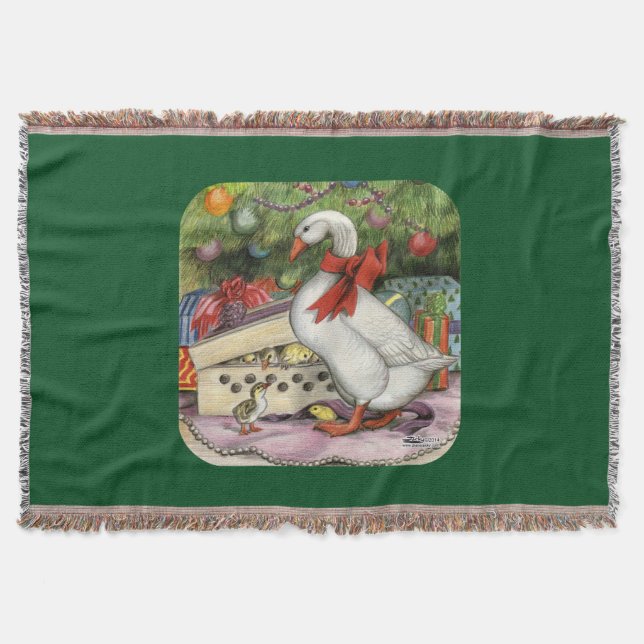 Christmas Goose Throw Blanket (Front)