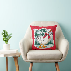 Christmas Goose Throw Pillow