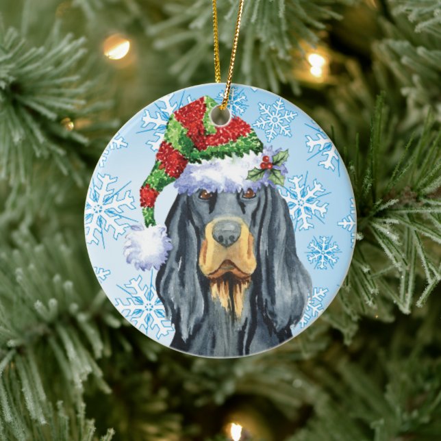 Christmas Gordon Setter  Ceramic Ornament (Tree)