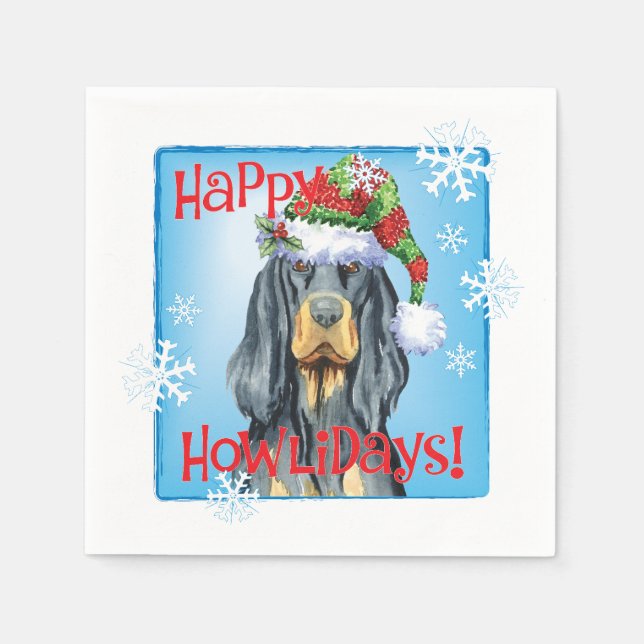 Christmas Gordon Setter Napkin (Front)