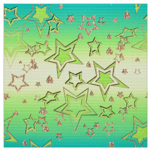 Christmas gradient glitter shine confetti stars fu fabric