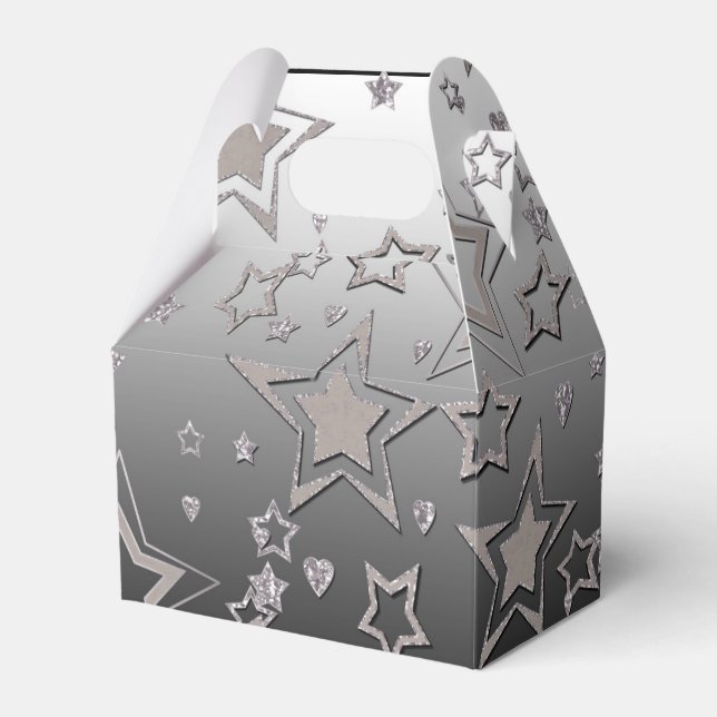 Christmas gradient glitter shine confetti stars fu favour box (Front Side)