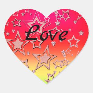Christmas gradient glitter shine confetti stars fu heart sticker