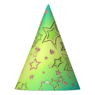 Christmas gradient glitter shine confetti stars fu party hat