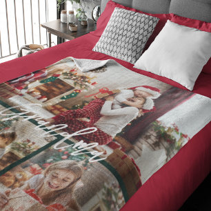 Christmas Gramdma Photo Collage Personalised  Fleece Blanket