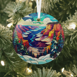 Christmas Grand Canyon AZ Stained Glass Married Glass Tree Decoration