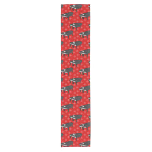 Christmas Grand Piano Pianist Musician Pattern Short Table Runner