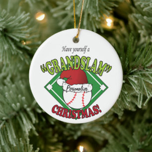 Christmas Grand Slam Baseball Ceramic Tree Decoration