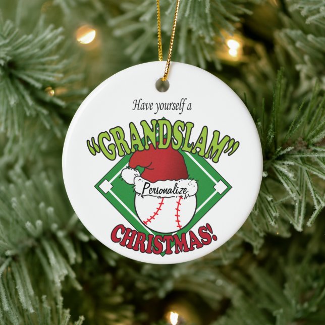 Christmas Grand Slam Baseball Ceramic Tree Decoration (Tree)