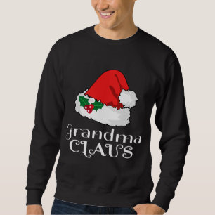 Christmas Grandma Claus Matching Pajama Santa Hat  Sweatshirt