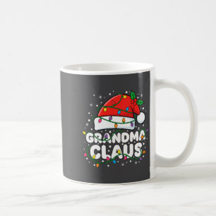 Christmas Grandma Claus Santa Hat Christmas Lights Coffee Mug