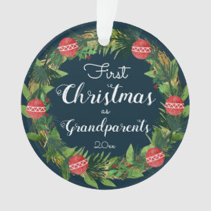Christmas Grandparents First Holiday Wreath Ornament