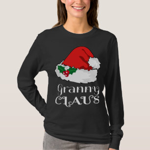 Christmas Granny Claus Matching Pajama Santa Hat X T-Shirt