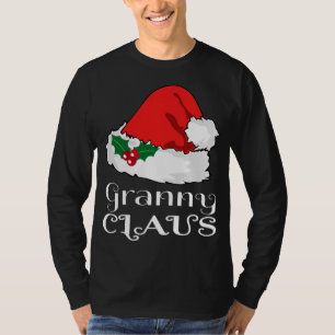 Christmas Granny Claus Matching Pajama Santa Hat X T-Shirt