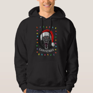 Christmas Graphic Lights Holiday Gorilla Santa Hoodie
