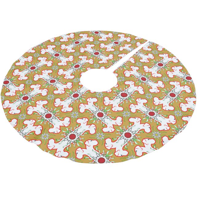christmas great dane brushed polyester tree skirt (Angled)