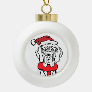 Christmas Great Dane Guy Ceramic Ball Christmas Ornament