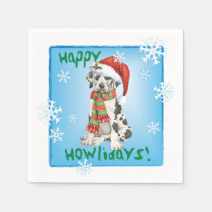 Christmas Great Dane Napkin