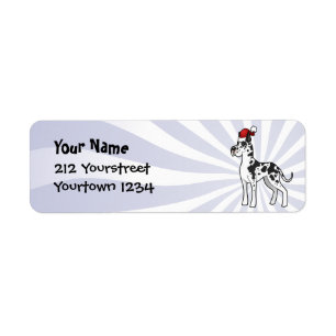 Christmas Great Dane Return Address Label