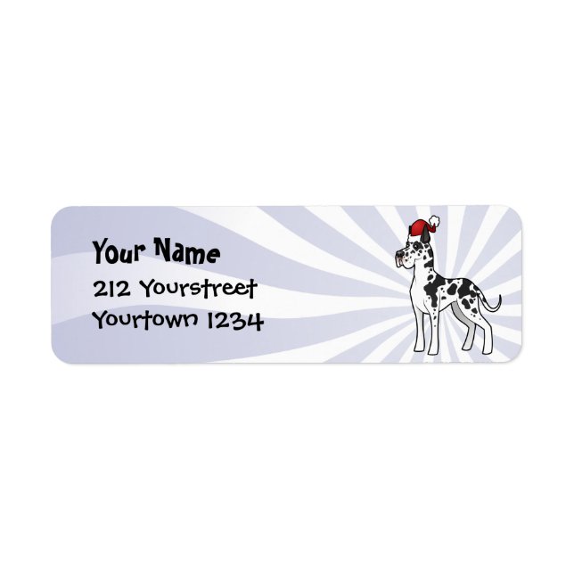 Christmas Great Dane Return Address Label (Front)