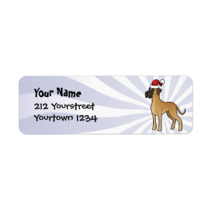 Christmas Great Dane Return Address Label