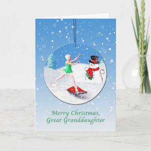Christmas, Great Granddaughter, Ballet Dancer Holiday Card