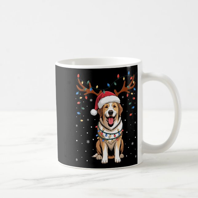 Christmas Great Pyrenees Dog Santa Reindeer Xmas P Coffee Mug (Right)
