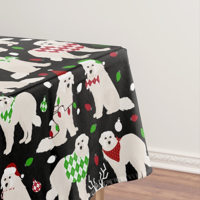  Christmas Great Pyrenees Dogs Tablecloth (In Situ)