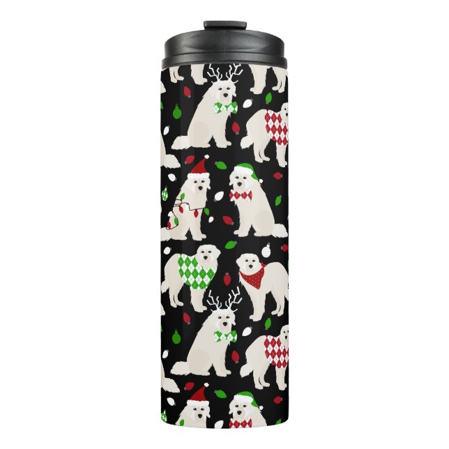  Christmas Great Pyrenees Dogs Thermal Tumbler (Front)