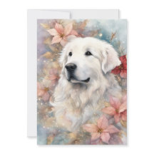 Christmas Great Pyrenees Flat Holiday Card