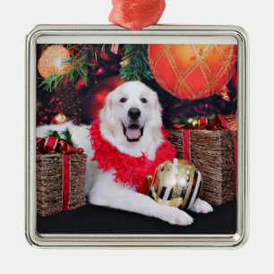 Christmas - Great Pyrenees - Sophie Metal Ornament