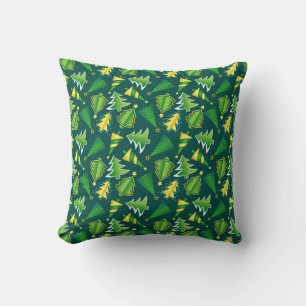 Christmas Green and Gold Tree  Cushion